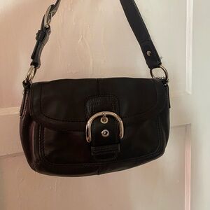 Vintage coach Black Leather Shoulder Bag